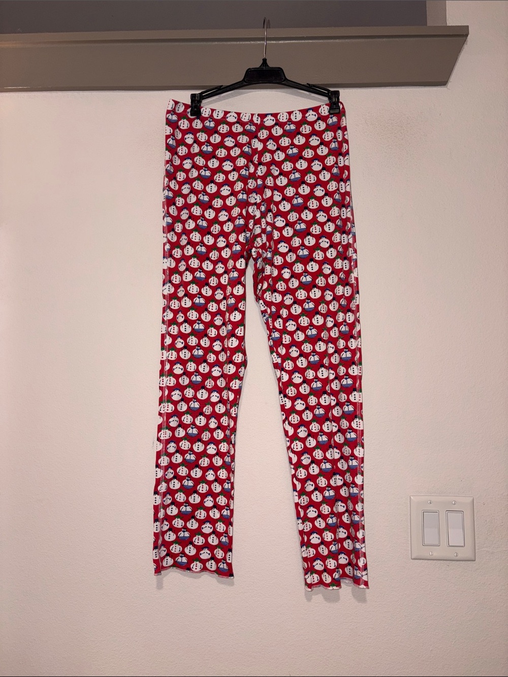 Roller Rabbit Snowman Print Pajama Bottoms SZ M EUC